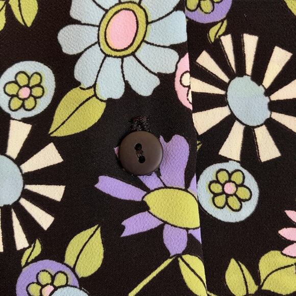 Tall Girl Canada Vintage A-line Maxi Skirt Button Front Retro 70s Floral Print M - Picture 15 of 16